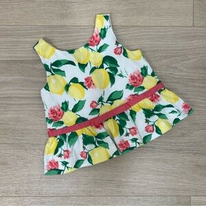 Janie & Jack Lemon Sleeveless Peplum Top